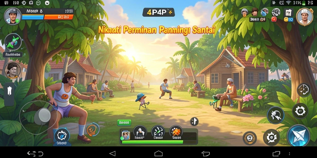 Tampilan menarik dari gameplay 4P4P yang penuh warna.