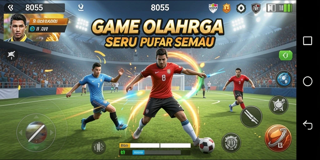Screenshot utama dari gameplay seru di 8055.