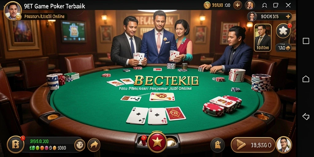 Screenshot tampilan gameplay Poker di 9ET yang mendebarkan.