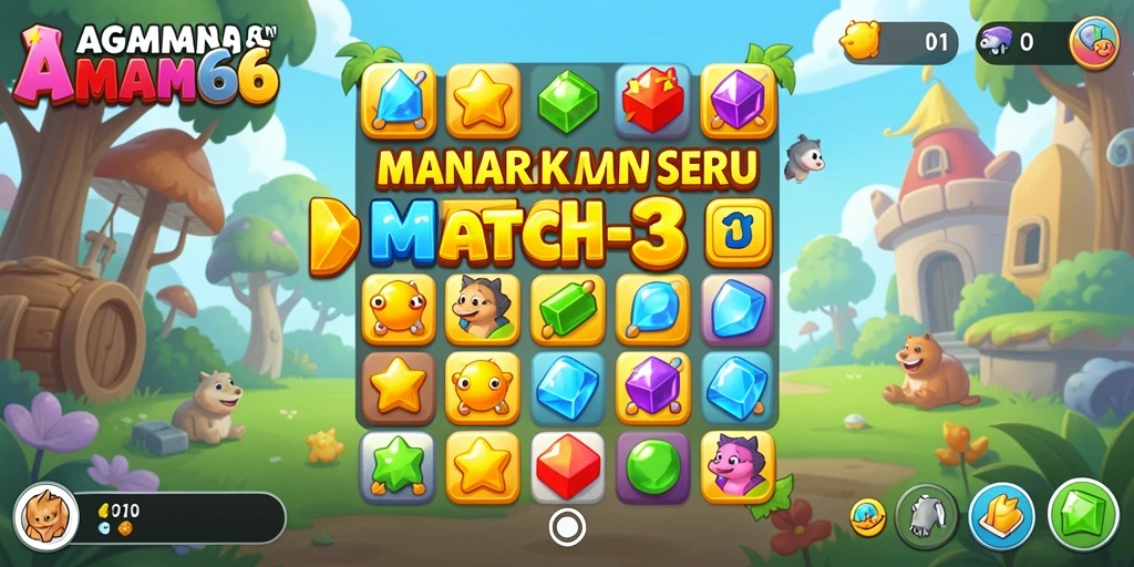 Tampilan gameplay AGAM66 menampilkan aksi mencocokkan yang seru.