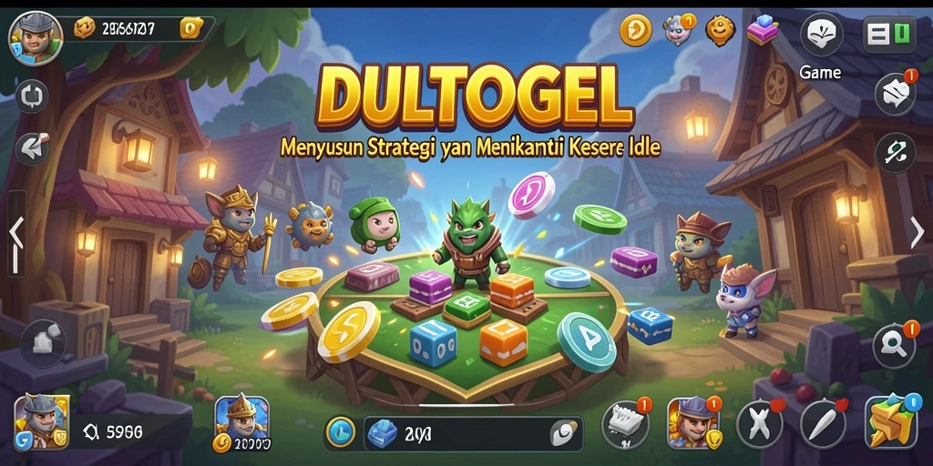 Screenshot utama DULTOGEL menampilkan gameplay menarik dan mekanik idle yang mengasyikkan.