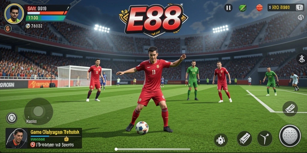 Tangkapan layar E88 menampilkan aksi seru dalam pertandingan olahraga.