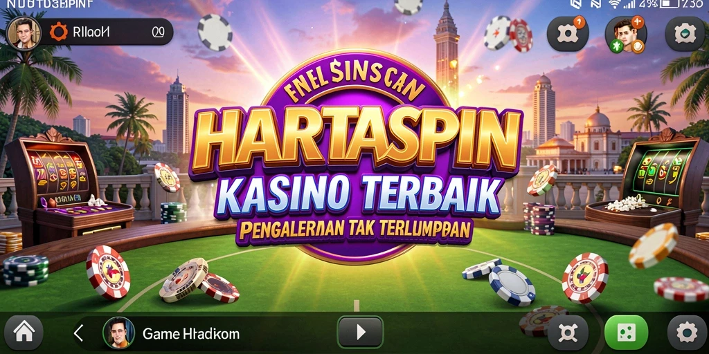 Tampilan gameplay HARTASPIN yang menarik dan menghibur.