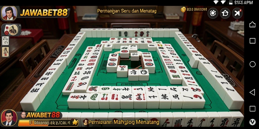 Tampilan screenshot utama JAWABET88 menampilkan permainan Mahjong yang seru.