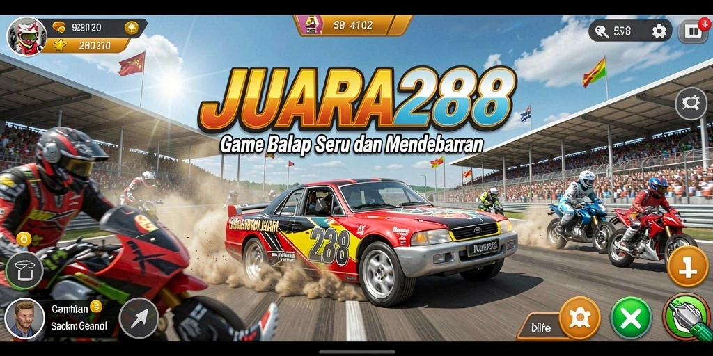 Tampilan menarik dari gameplay balap mobil JUARA288 yang penuh adrenalin.