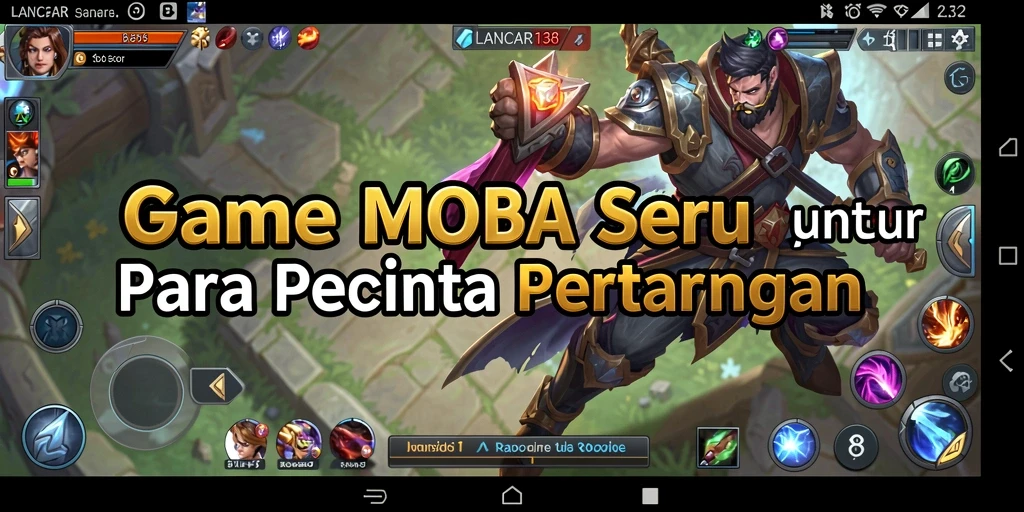 Tangkapan layar utama LANCAR138 menampilkan aksi pertarungan MOBA yang mendebarkan.