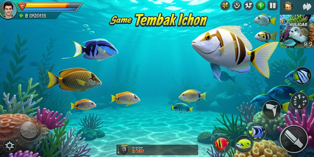 Screenshot gameplay PK95 yang menunjukkan aksi tembak ikan yang mendebarkan.