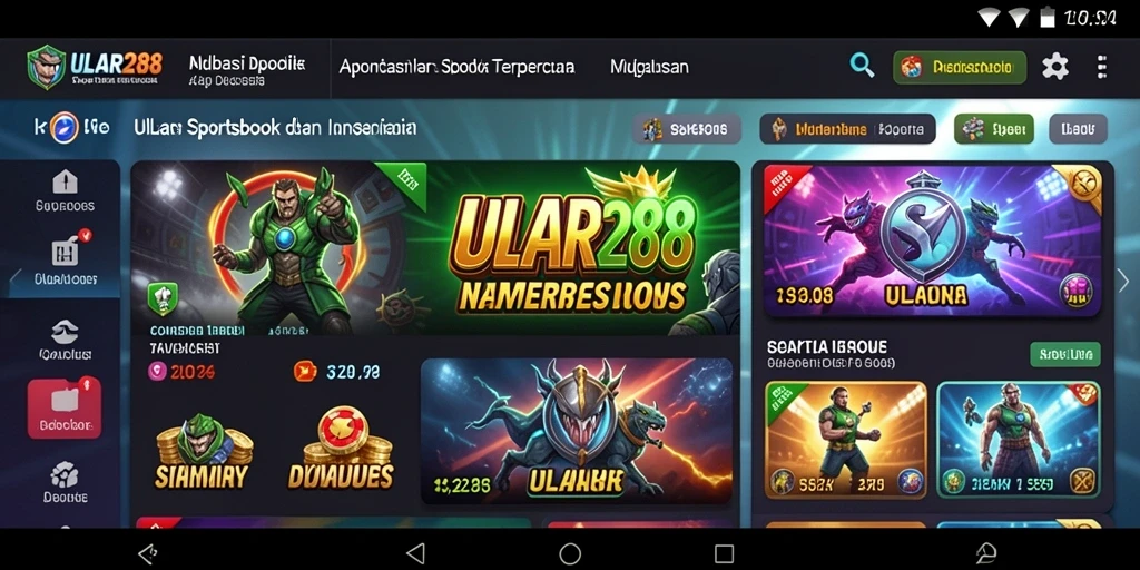 Gameplay ULAR288 menunjukkan berbagai pilihan taruhan olahraga.
