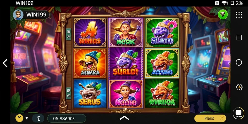 Screenshot utama WIN199 menampilkan aksi seru permainan Slot yang menarik.