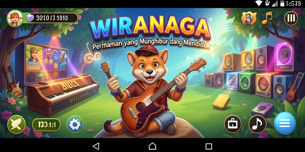 Tampilan gameplay WIRANAGA yang menarik dan interaktif.